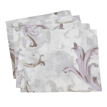 SARO LIFESTYLE SARO 1322.LV60S 60 in. Square Baroque Flourish Topper  Lavender 1322.LV60S